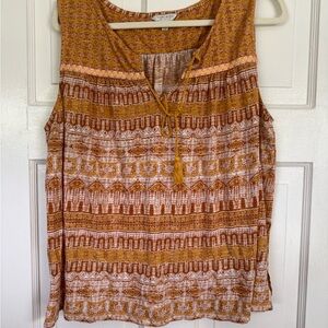 Lucky brand 2x Bohemian Sleeveless Top - yellow and White